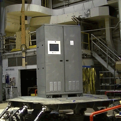 A LayerZero Power Systems Static Transfer Switch being Seismic Tested on a Shake Table