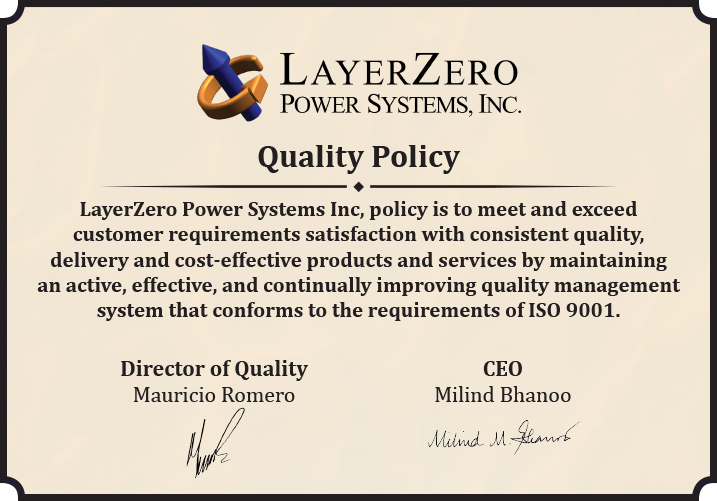 LayerZero Power Systems Quality Policy