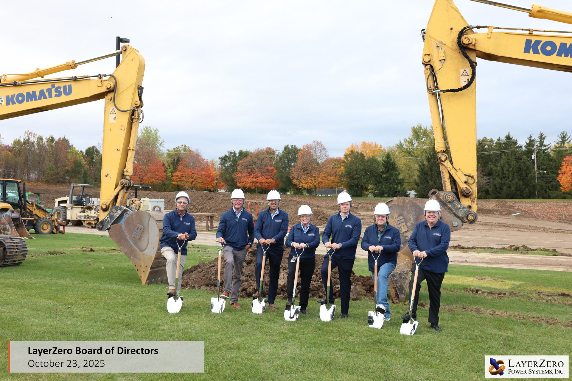 Groundbreaking ceremony attendees and community partners at the expansion site