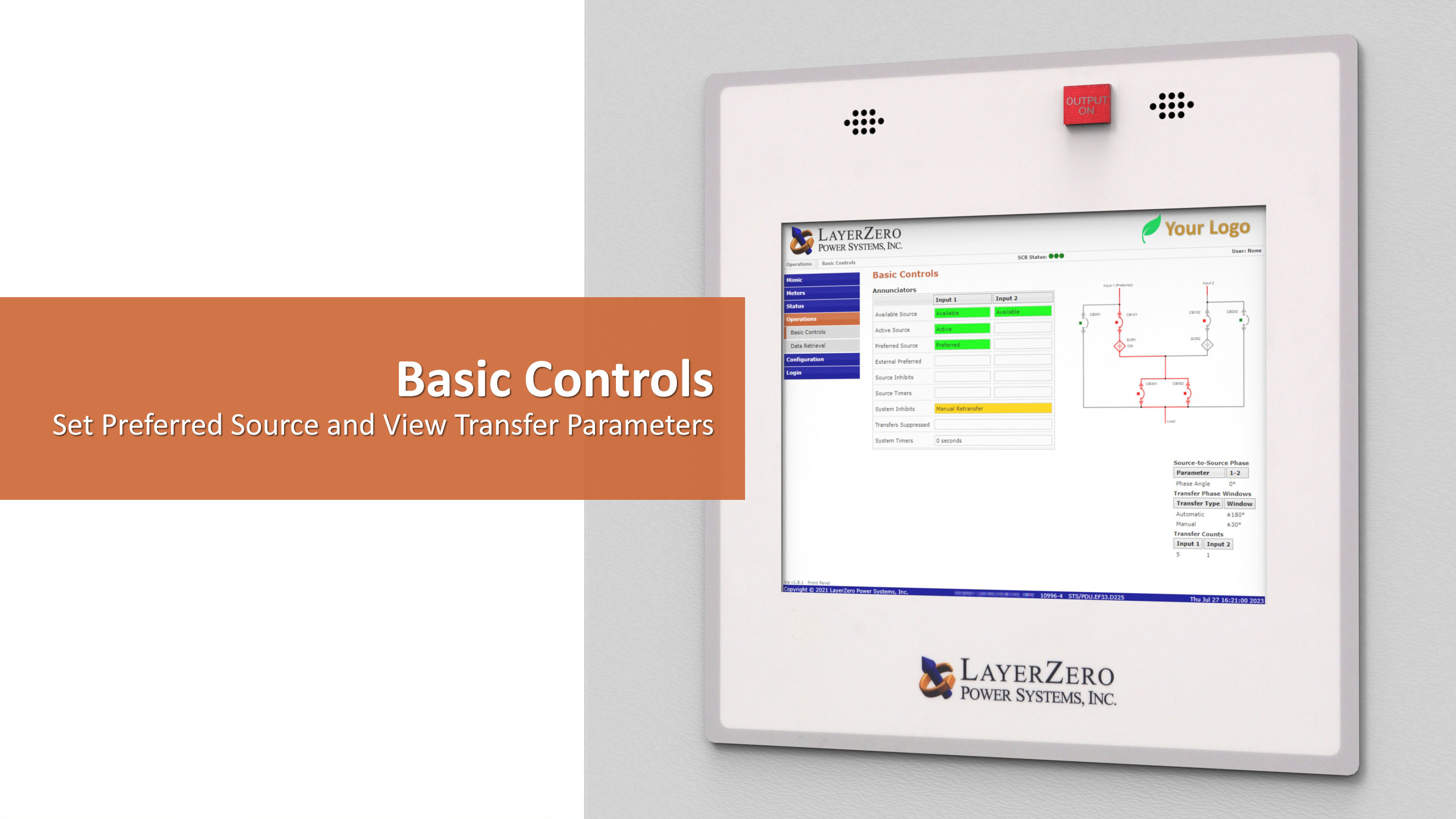 Basic Controls in the LayerZero eSTS Static Transfer Switch