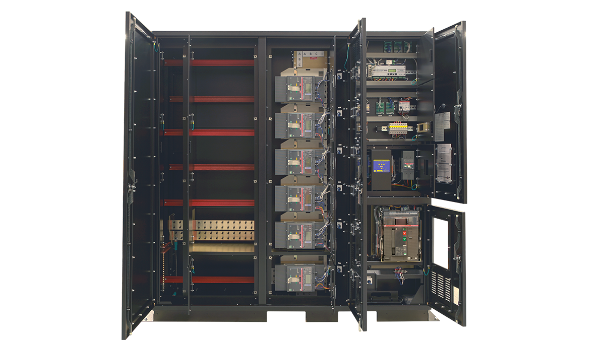 SafeArm Power Panel with Dead Front Doors Open