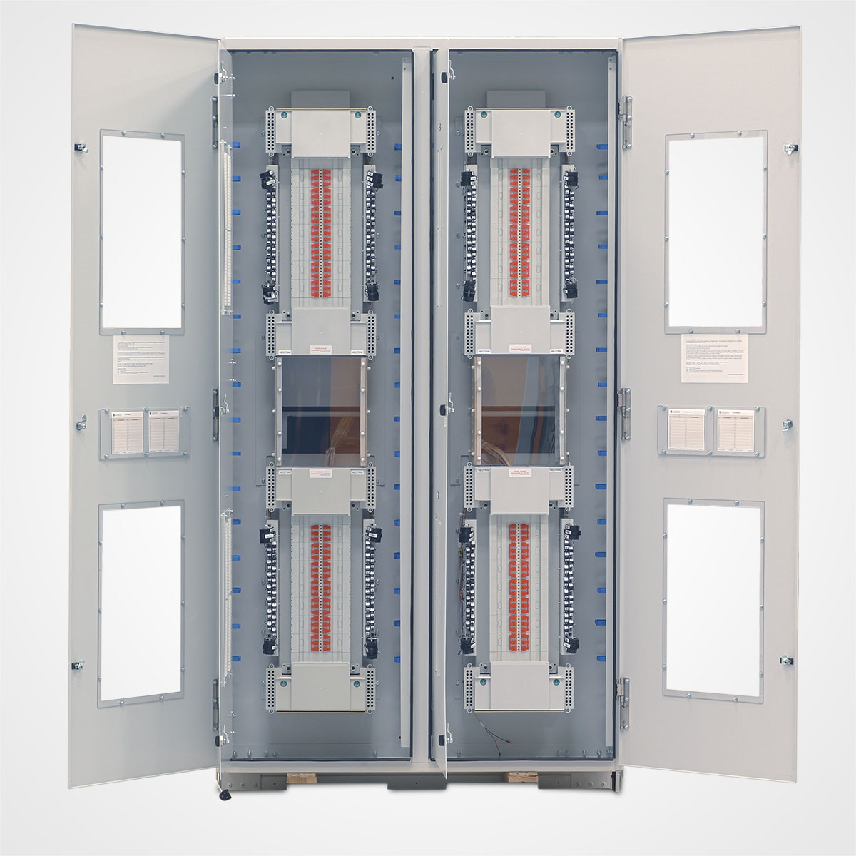 The LayerZero Series 70 ePODs: Type-X Power Distribution Unit (PDU) 42-Circuit SafePanel Finger Safe Panel Board.  