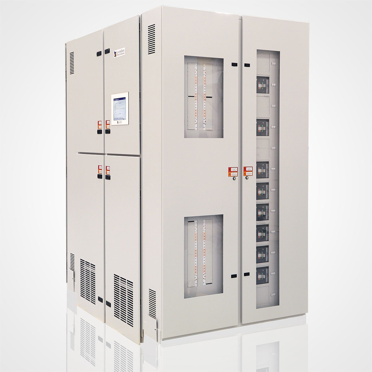 The LayerZero Series 70 ePODs: Type-X Power Distribution Unit (PDU) with 42-Circuit SafePanels plus Subfeed Distribution.