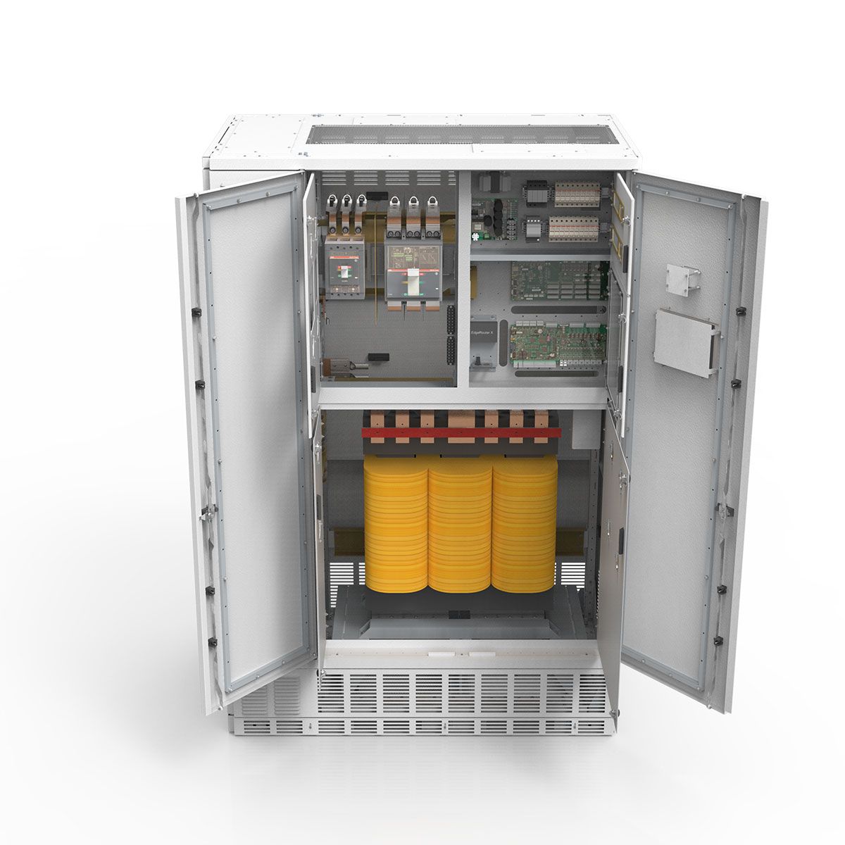ePODs PDU Front Section with Outer and Dead Front Doors Open