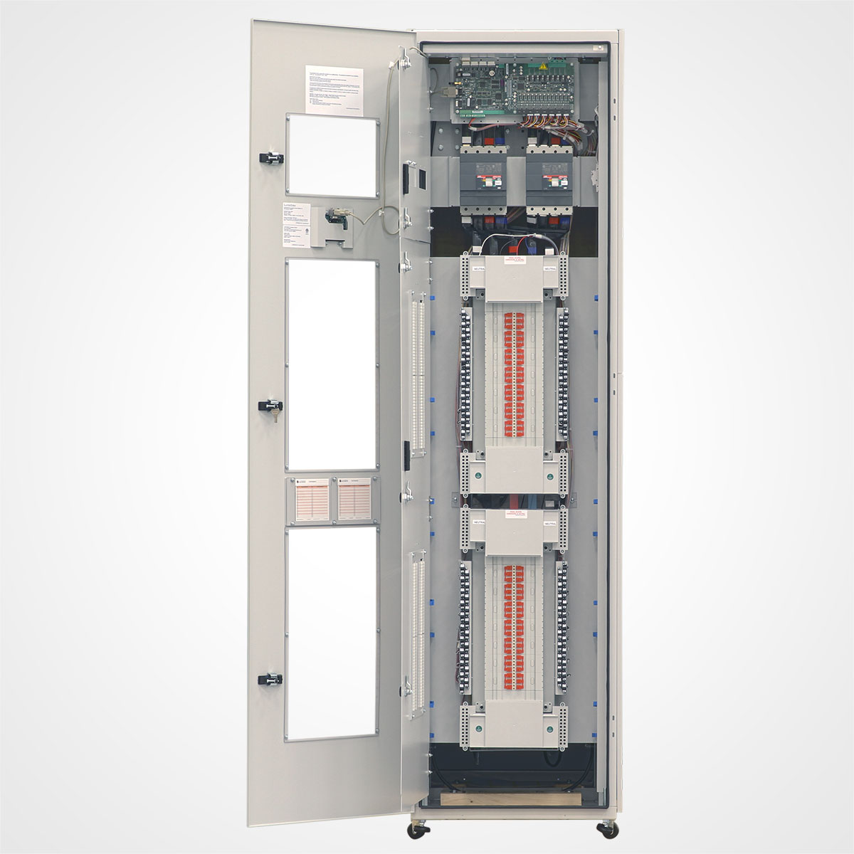 The LayerZero Series 70: eRPP Remote Power Panel with All Doors Open.
