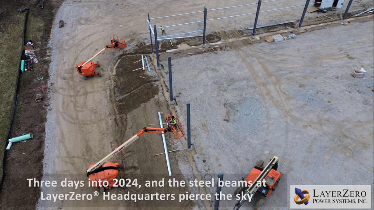 Steel Beams Rise at LayerZero Power Systems Headquarters!