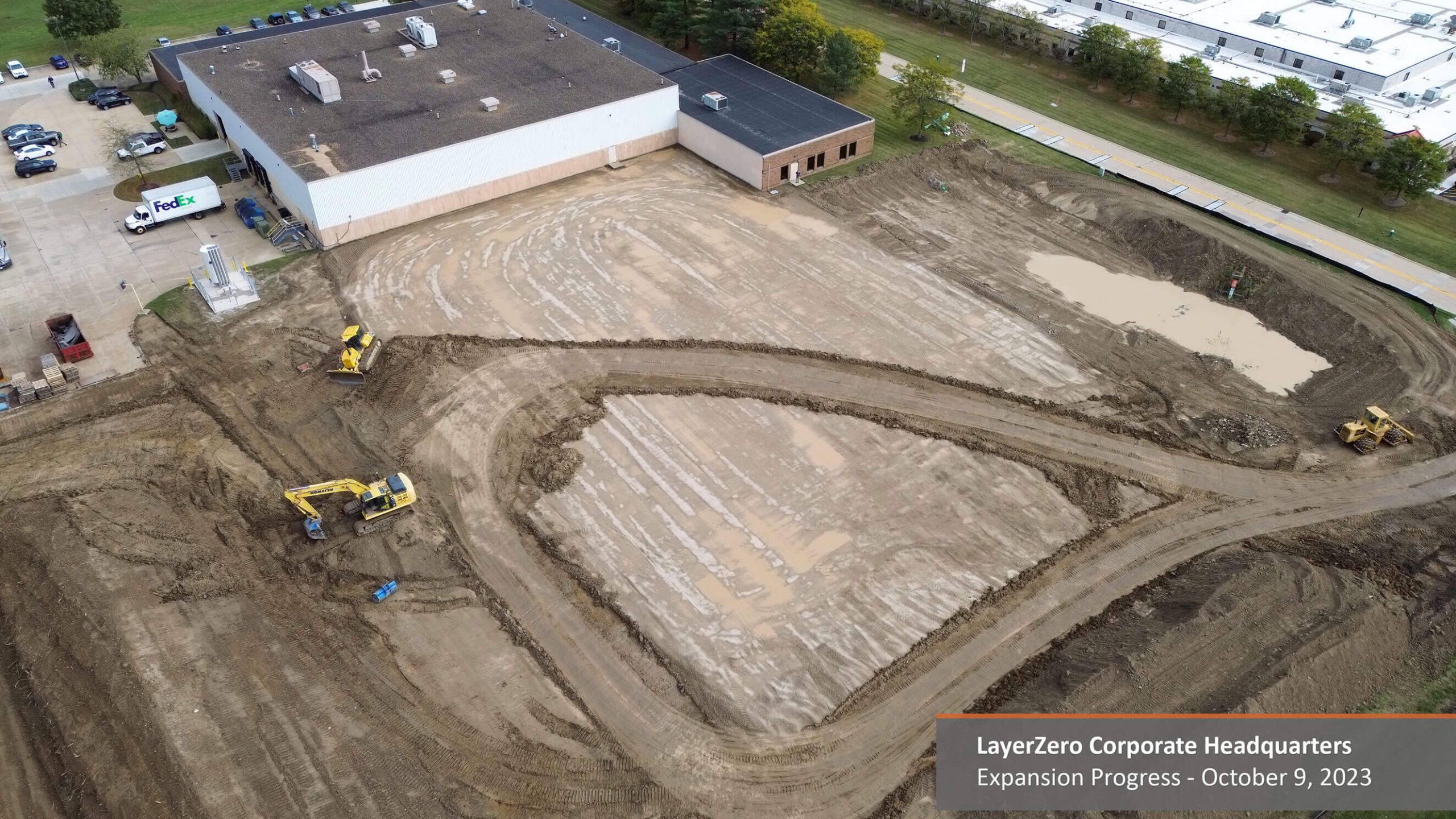 LayerZero Expansion Project Construction Site on a Muddy Day