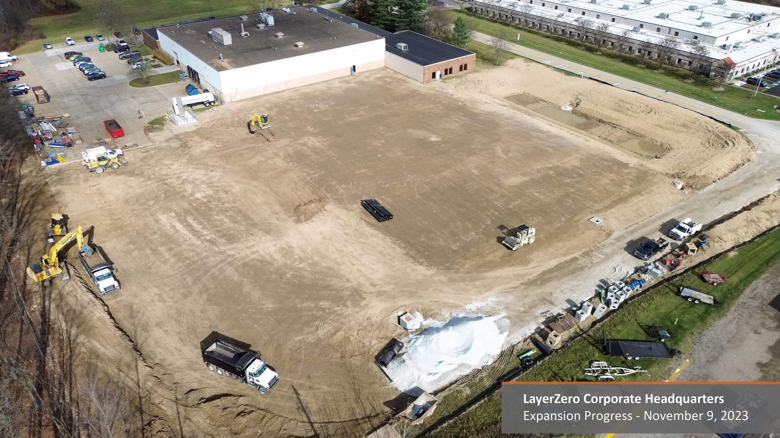 Compaction and site preparation underway at LayerZero headquarters expansion site