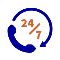 24/7 technical support availability icon