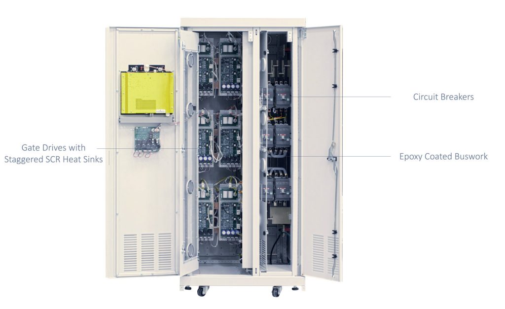 Front-access internal layout supports streamlined installation, serviceability, and maintenance