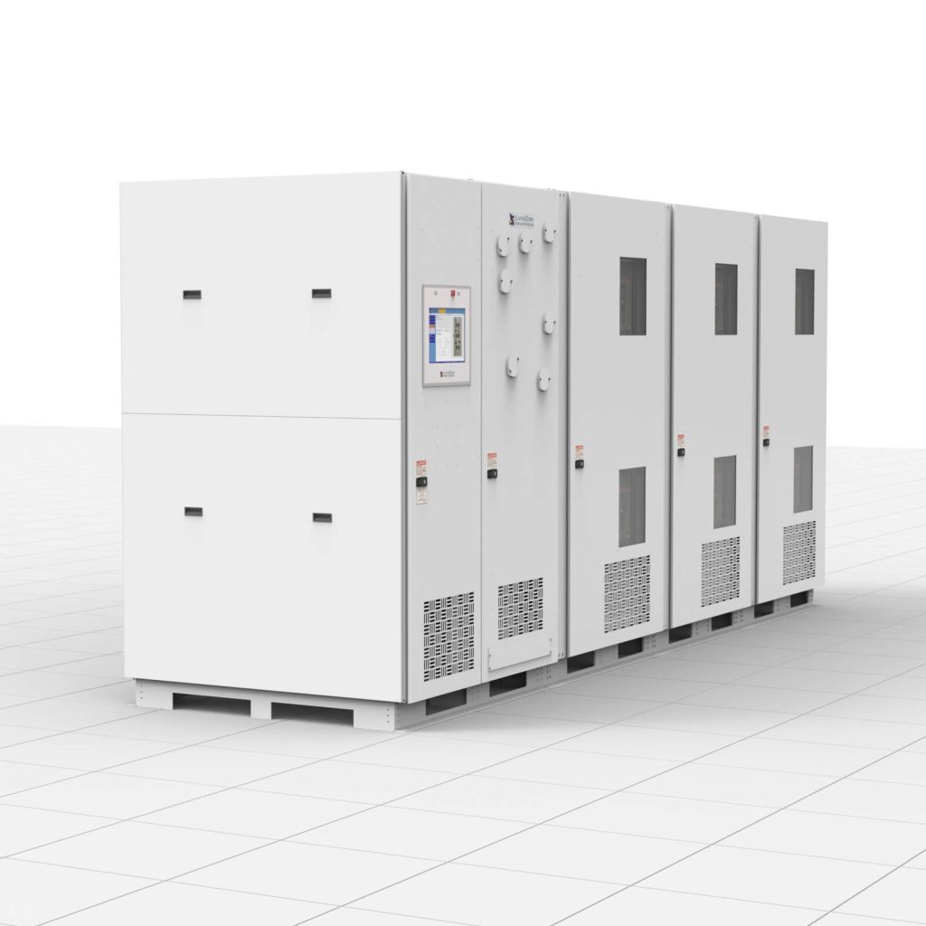 LayerZero® Series 70 web-Enabled Static Transfer Switch (eSTS) in a 3000A, 277/480V configuration showing exterior cabinet layout and front-access design