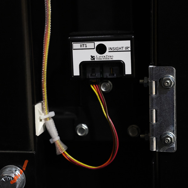 LayerZero® INSIGHT IR thermal monitoring sensor installed inside power distribution equipment for detecting electrical hot spots.