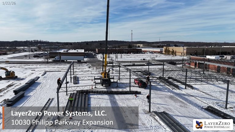Structural Framing Advances at LayerZero Power Systems’ Philipp Parkway Expansion