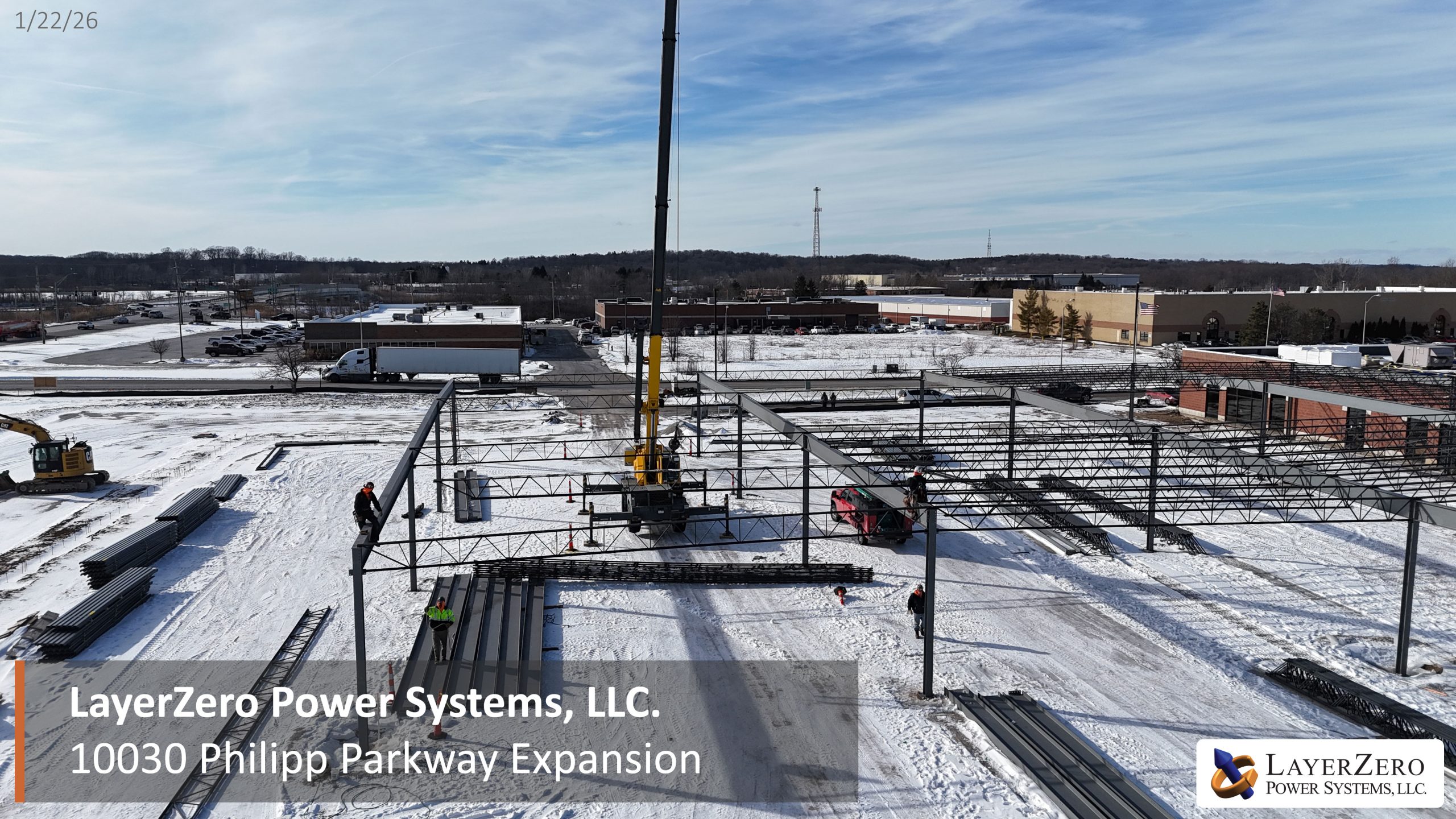 Structural Framing Advances at LayerZero Power Systems’ Philipp Parkway Expansion