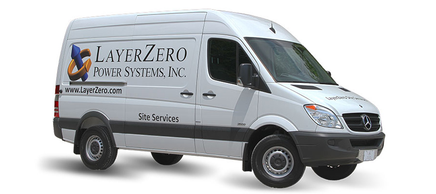 LayerZero Power Systems, Inc. Site Services van for on-site commissioning and mission-critical power support