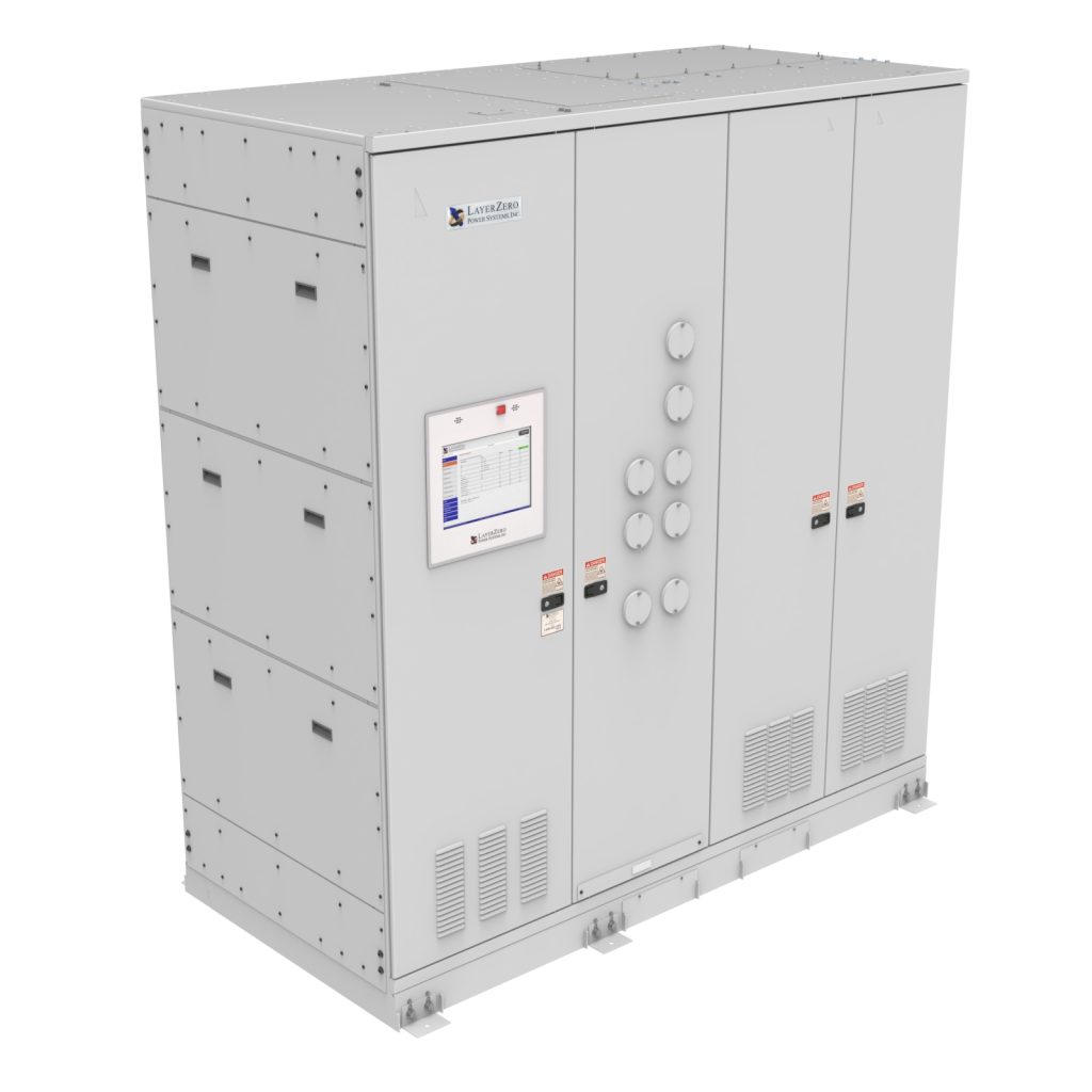 LayerZero® Series 70 web-Enabled Static Transfer Switch (eSTS) showing exterior cabinet configuration and overall enclosure layout for mission-critical power distribution