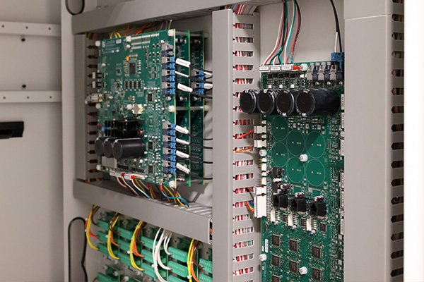 Control and monitoring electronics inside a LayerZero® power distribution system.