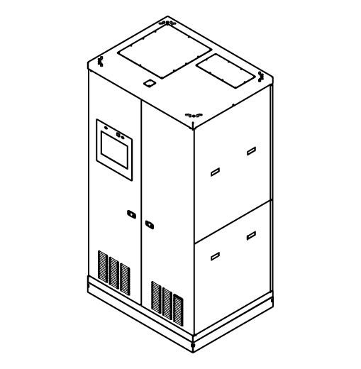 Outline icon representing a static transfer switch used in mission-critical power systems
