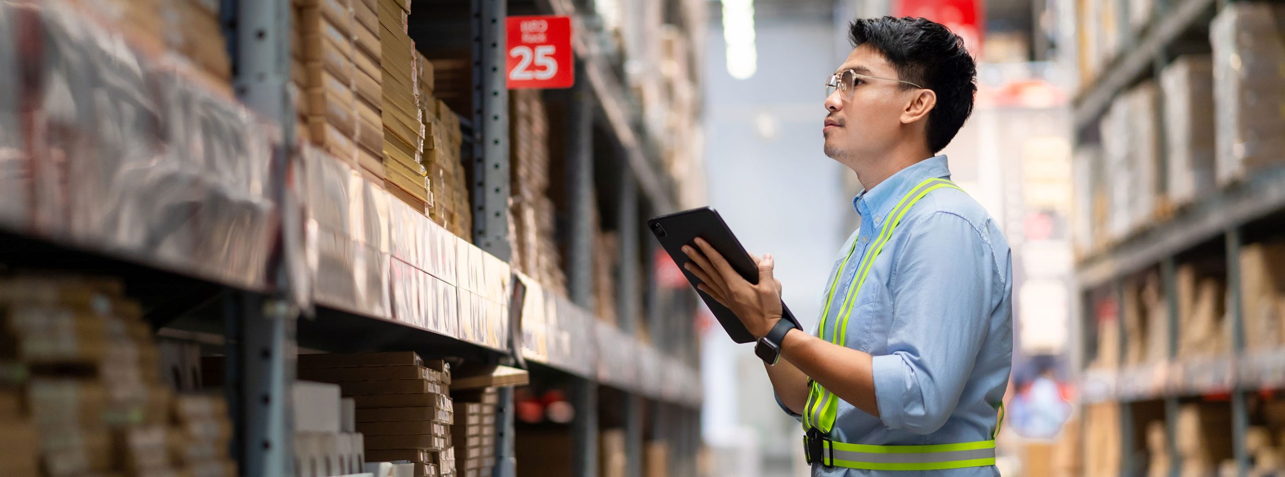 Retail distribution center staff managing inventory systems that rely on reliable, mission-critical power